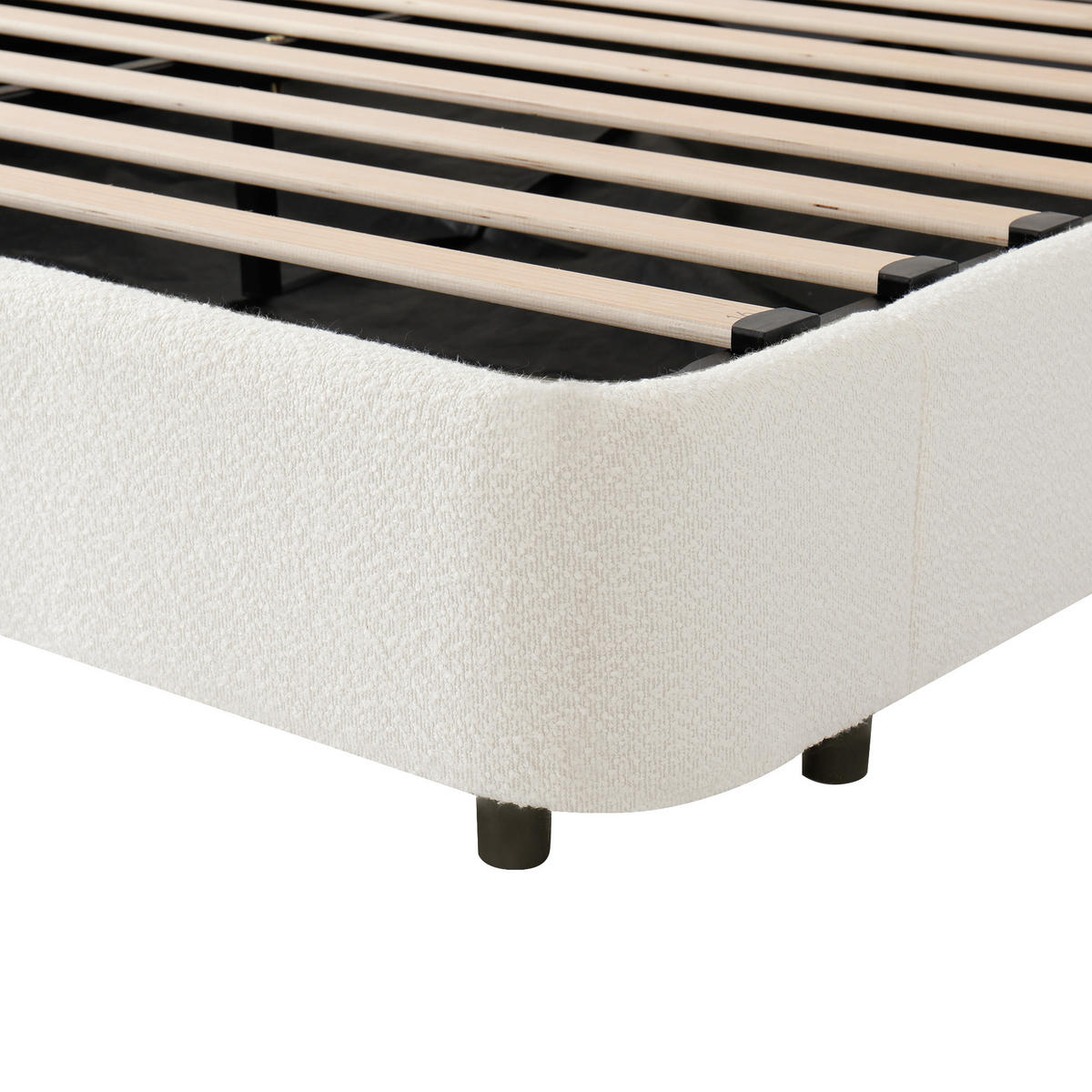 POLSTERBETT aus Schleife 180x200 cm in Weiß mit Stauraum & USB & Leselampe - Weiß, Textil (180/200cm) - Modfu