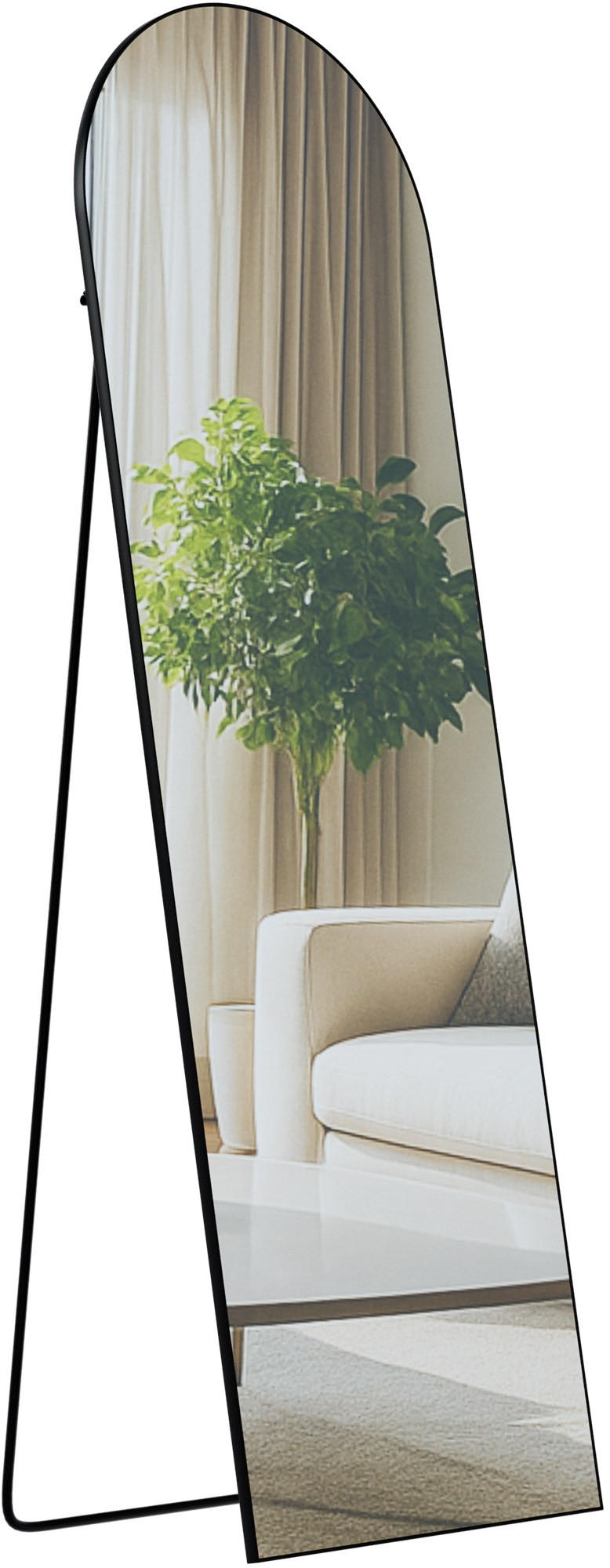 STANDSPIEGEL Malaga Glas Schwarz-matt Ganzkörperspiegel - Schwarz, Glas (50/160/3cm) - DELUKE