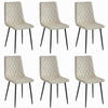 STUHL SCANNO 6-er Set, Beige, mit Samtstoff gepolstert - Beige, Textil/Metall (45/89/53cm) - Komodee