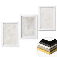 WANDBILDER 3er-Set - 20x30 cm Weißer Rahmen - Die Struktur von elegantem Marmor - Weiß, Kunststoff (20/30cm) - ArtPrintCave