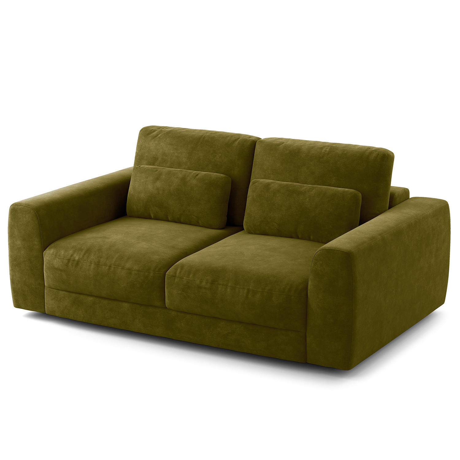 2-SITZER SOFA - Schwarz/Grün, Kunststoff/Textil (182/80/117cm) - home24