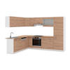 ECKKÜCHE R-Line Sonoma/Weiß 227 x 287 cm, AP Eiche - Weiß/Sonoma Eiche, Holzwerkstoff (287/81.6/60cm) - Vicco
