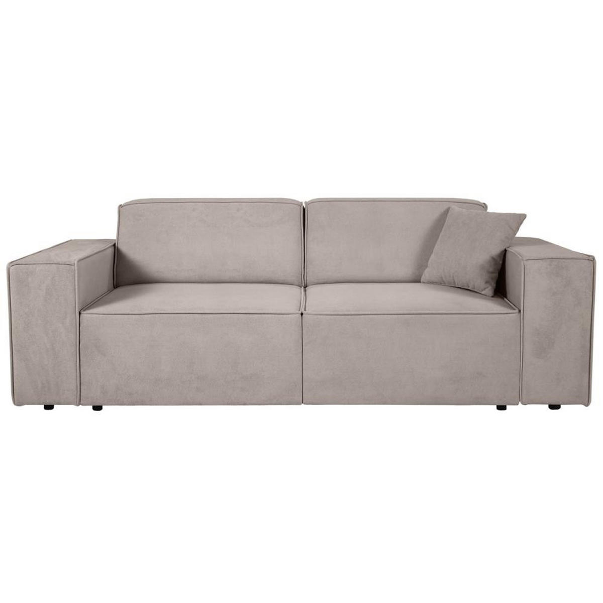 3-SITZER SOFA Pedro ohne Schlaffunktion beige - Beige/Schwarz, Textil (215/75/88cm) - Beautysofa