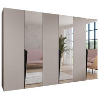 DREHTÜRENSCHRANK 202/300/52 6-türig - Beige/Schwarz, Holz/Metall (300/202/52cm) - Abiks Möbel