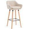 BARHOCKER Stoff creme - Eukalyptusholzfarben/Creme, Holz/Textil (55/99/46cm) - CLP