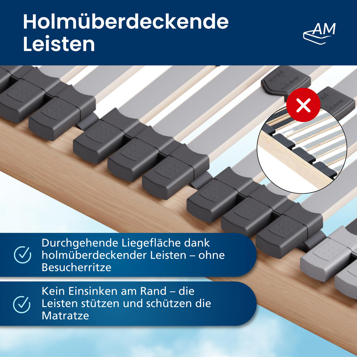 LATTENROST STARR 180/200 cm - Braun, Holz (180/200cm) - AM Qualitätsmatratzen