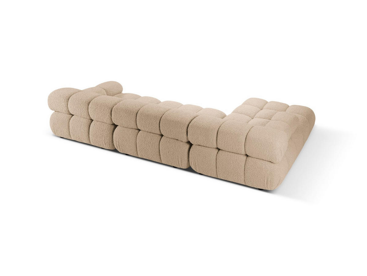ECKSOFA modular links Bellis aus Boucle sandfarben 4 Sitzplätze - Sandfarben, Textil (155/282cm) - Micadoni