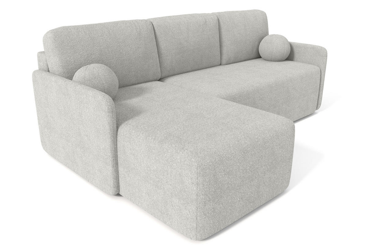 ECKSOFA MONDI Hellgrau - Hellgrau/Schwarz, Kunststoff/Textil (212/142cm) - Luxkor24