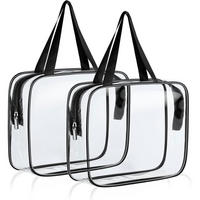 KULTURTASCHE 2-teiliges Set Transparent - Transparent, Kunststoff (18/2/26cm)