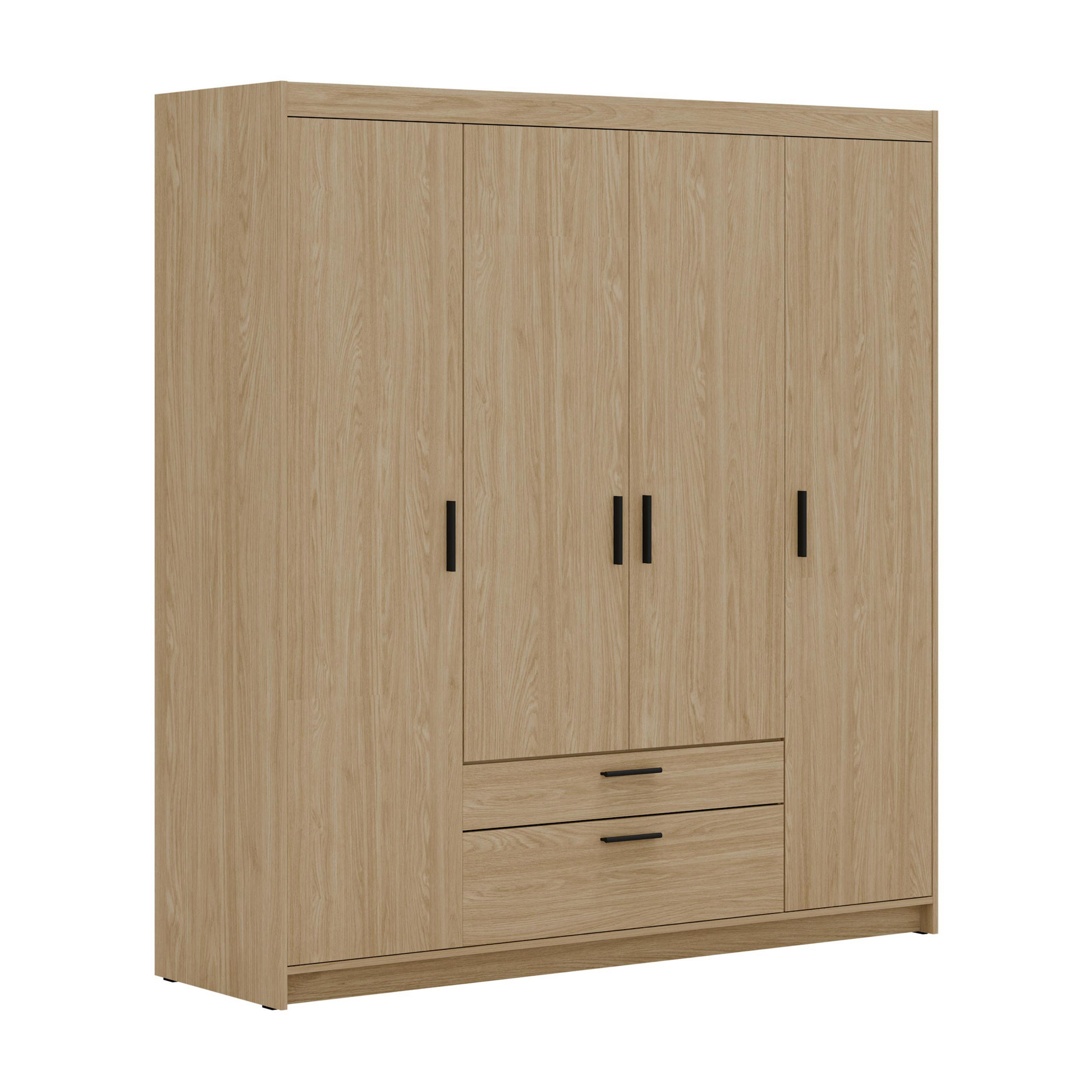 KLEIDERSCHRANK Storicos Geölte Eiche 176,3/190,5/53 cm - 4T2S Modern mit Schubladen - Eichefarben, Holzwerkstoff/Kunststoff (176.3/190.5/53cm) - AX Living