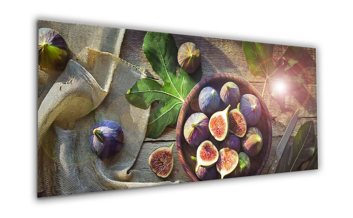 GLASBILD 125x50 cm Bild Küche Feigen - Braun, Glas (125/50cm) - artissimo