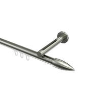 INNENLAUF-GARDINENSTANGEN-SET Siteno Samanto 120 cm, 1-läufig, 20 mm Ø Edelstahl-Optik - Edelstahlfarben, Metall (120cm) - INTERDECO