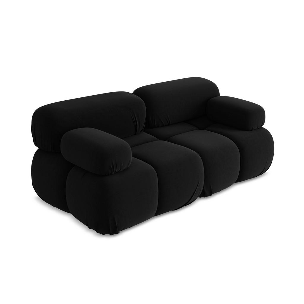 Thumbnail - Makamii 2-Sitzer-Sofa, Schwarz, Textil, Füllung: Schaumstoff, 190x70x96 cm, Made in EU, Wohnzimmer, Sofas & Couches, Sof...