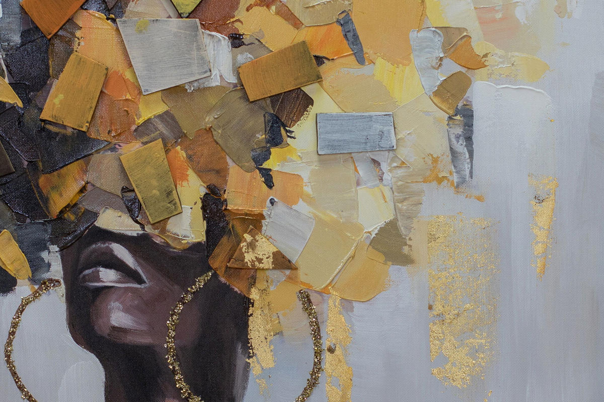 ACRYLBILD HANDGEMALT 60/60 cm - Gelb/Grau, Holz/Textil (60/60cm) - KUNSTLOFT