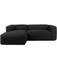 ECKMODULSOFA-LINKS BUFFO 3/4 Sitzer mit extrem weicher Sitzfläche, Gewebestoff, graphit - Graphitfarben, Textil (237/180cm) - KONSIMO®