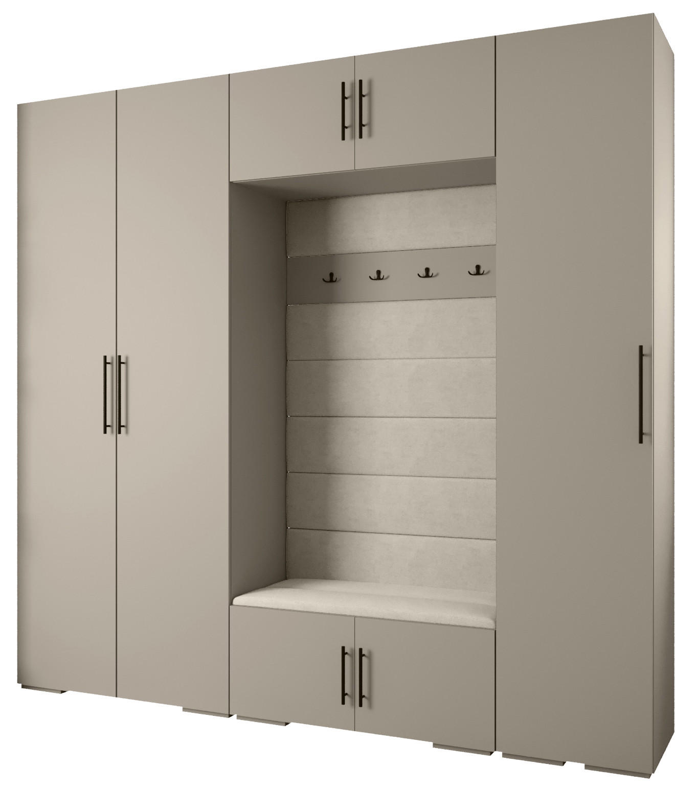 GARDEROBEN-SET 236,7/250/47 - Kaschmir/Beige, Holz/Kunststoff (250/236.7/47cm) - Abiks Möbel