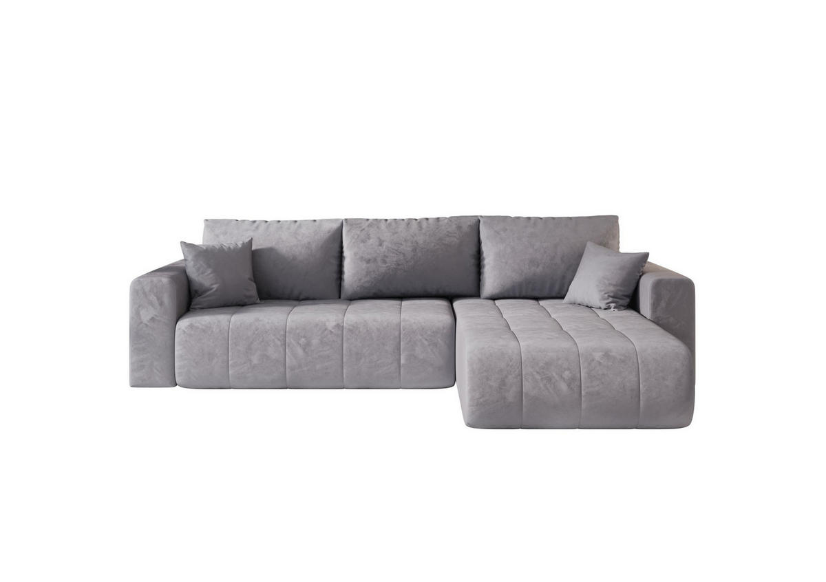 ECKSOFA mit Schlaffunktion MILO R Monolith 70 Rechts - Hellgrau, Textil (280/175cm) - Bedante