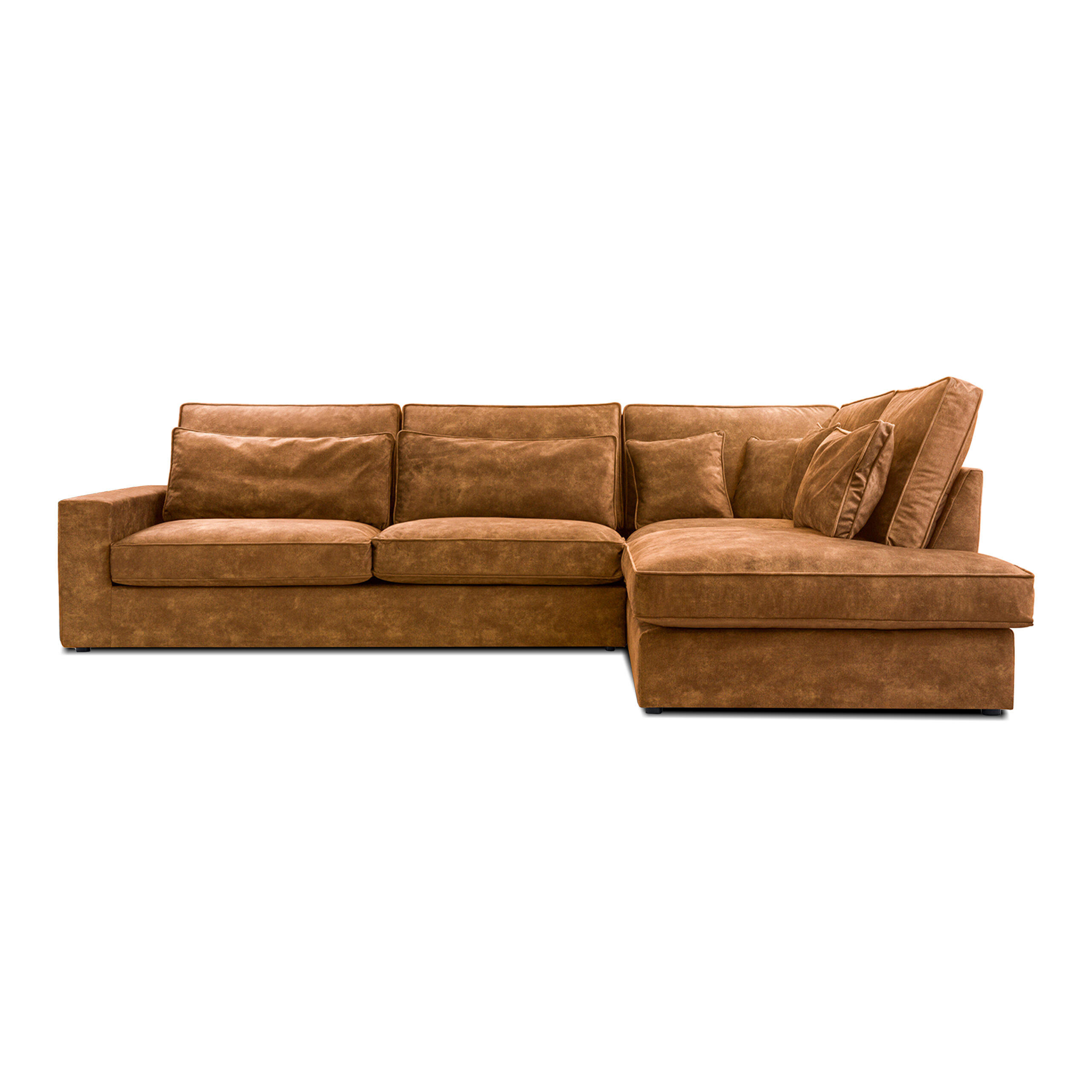 ECKSOFA Eckcouch Monica mini L-form, Braun - Braun, Textil (224/280cm) - Fedve