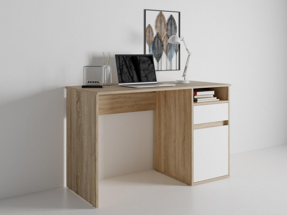 SCHREIBTISCH REGIS 120x53x75,5 cm Bürotisch Computertisch, Sonoma Eiche - Sonoma Eiche, Holzwerkstoff (53/120/75.5cm) - MASSENO
