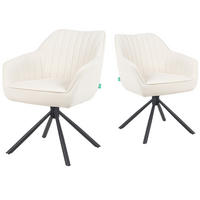 ARMLEHNSTUHL Mika-Maya 2er-Set - Creme/Schwarz, Textil/Metall (60/82/61cm) - DUBI Möbel