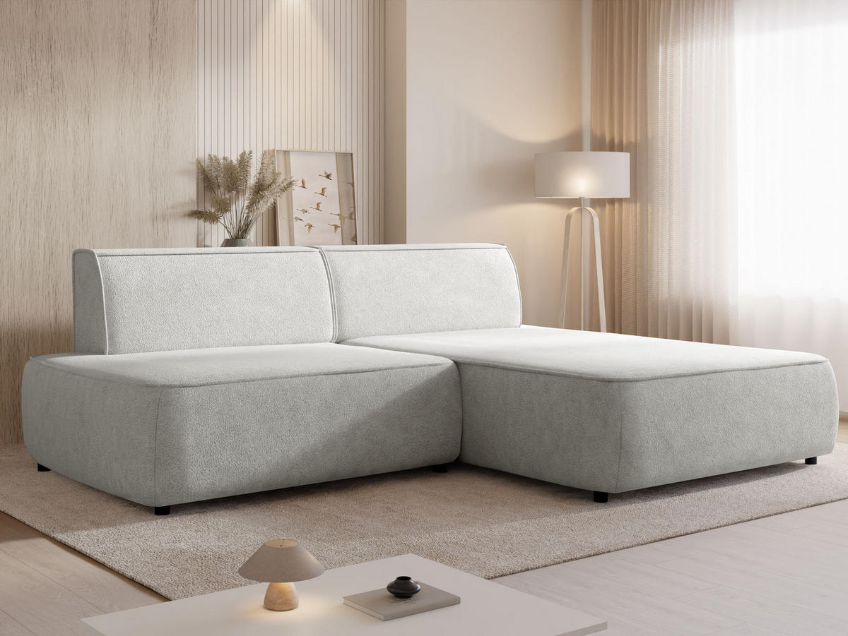 ECKSOFA Zuno, Seite: Rechts - Hellgrau/Schwarz, Holz/Kunststoff (254/162cm) - MIRJAN24