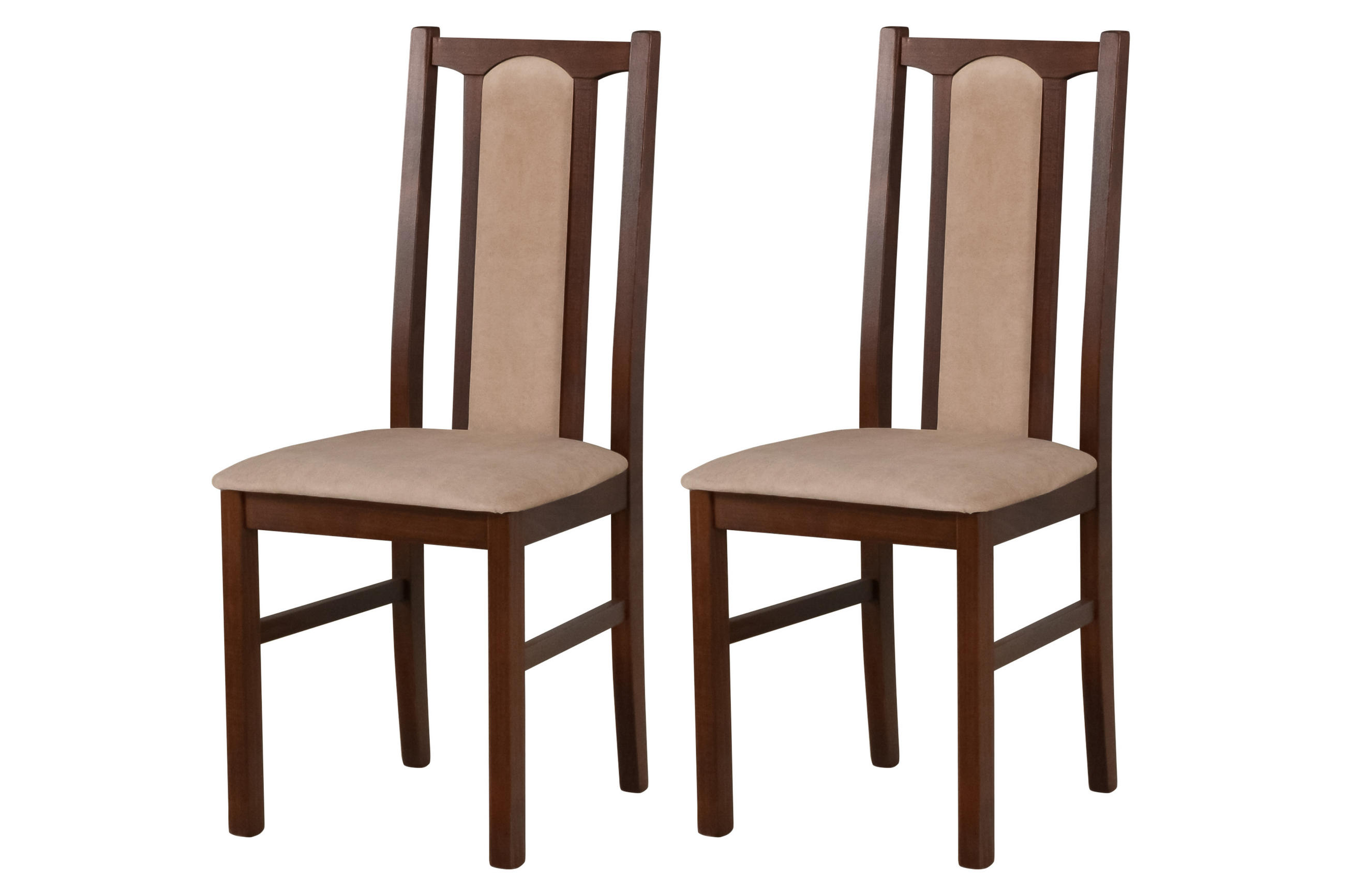 STUHL KOLGA (2er Set) - Beige/Walnussfarben, Holz (43/94/40cm) - Leaf Design