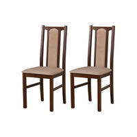 STUHL KOLGA (2er Set) - Beige/Walnussfarben, Holz (43/94/40cm) - Leaf Design