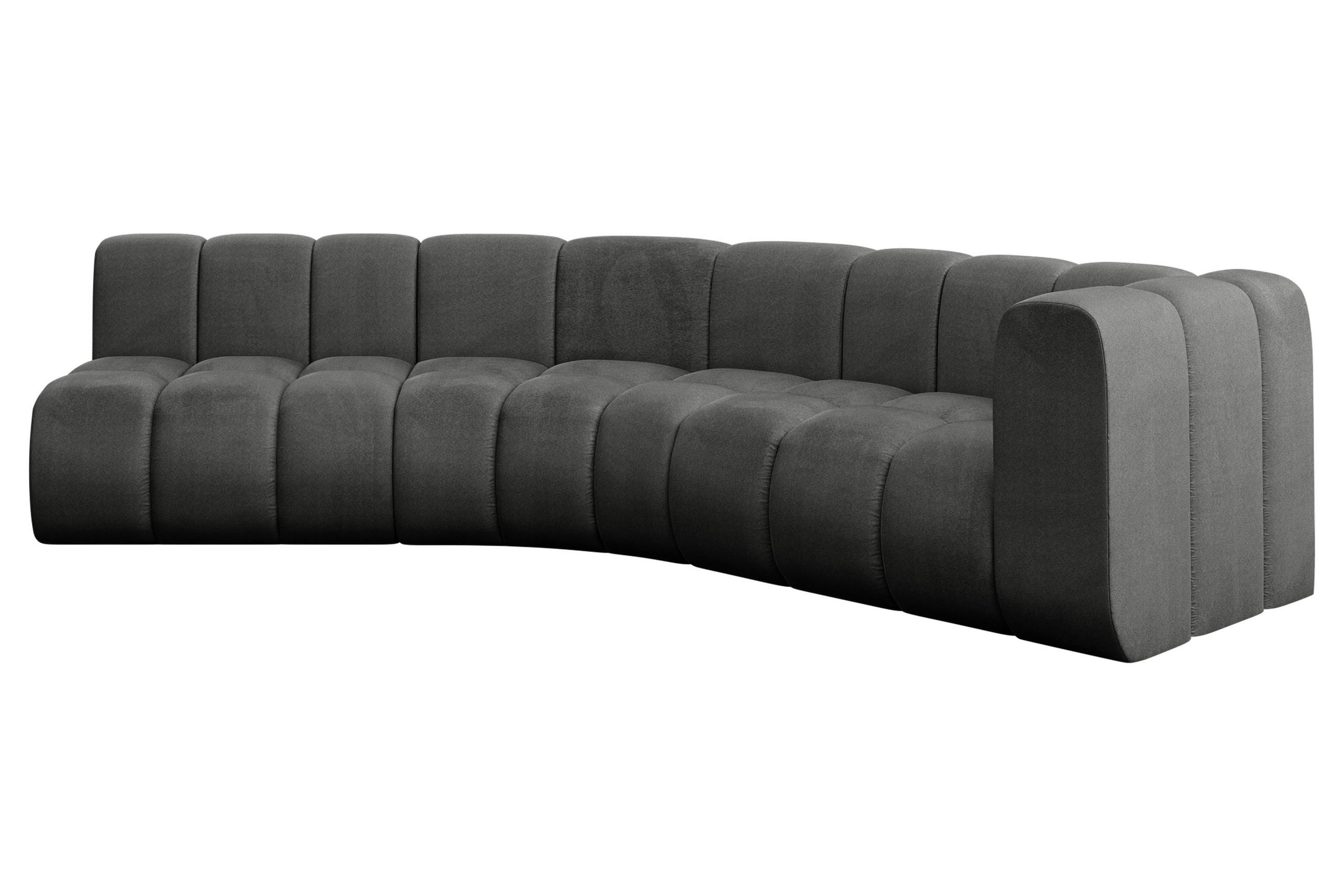 ECKSOFA modulares Sofa Karex-L1 - 308x194x70 cm Dunkelgrau - Dunkelgrau, Holzwerkstoff/Textil (308/194cm) - ALTDECOR