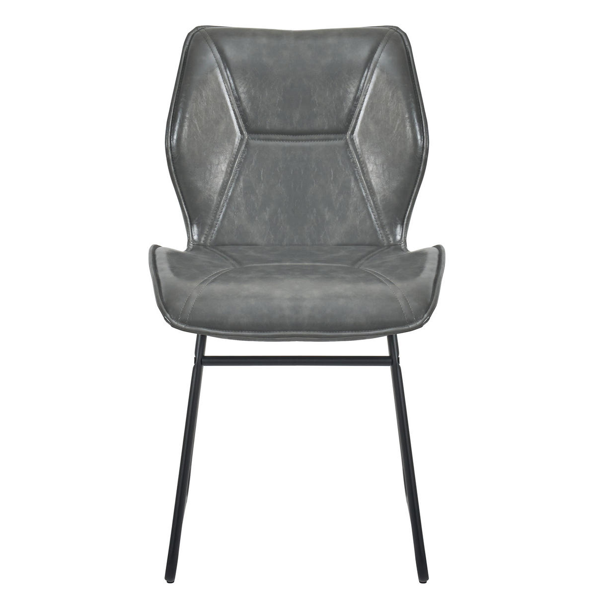 STUHL-SET DE-36851 2 Stück mit Kunstlederbezug Grau - Grau, Metall (47.5/81.5/60cm) - ComfortXL
