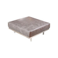 HOCKER OPRA Grau Leder - Grau, Leder (93/40/93cm) - KAWOLA