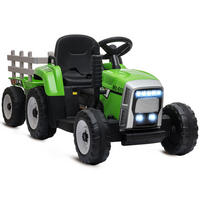 KINDER-TRAKTOR DE-06127 mit Eltern-Fernbedienung und Anhänger Grün/Schwarz - Grün, Kunststoff/Metall (136.5/50/52.5cm) - ComfortXL
