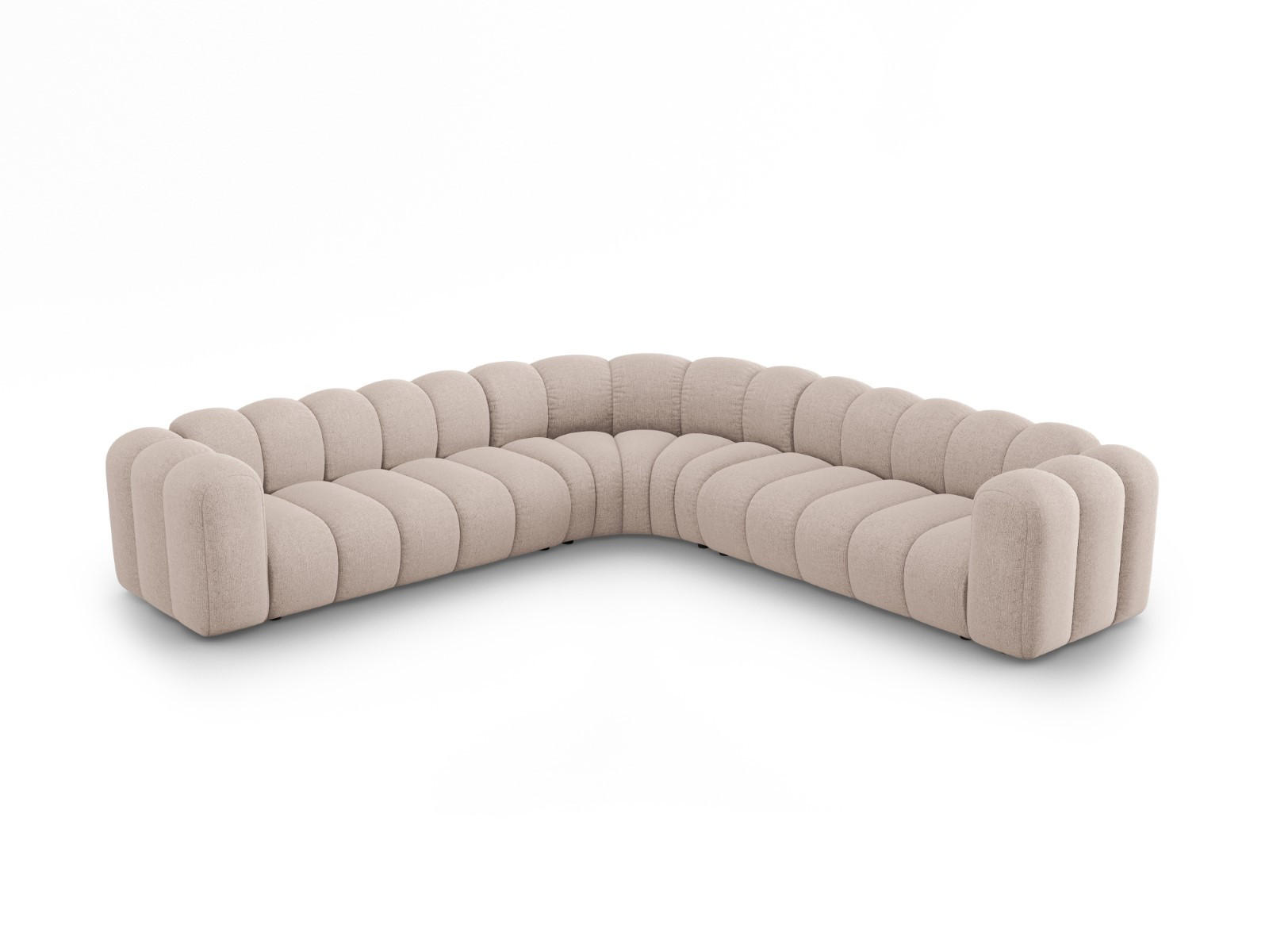 ECKSOFA symmetrisch modular Lupine aus Chenille-Stoff beige 5 Sitzplätze - Beige, Textil (309/309cm) - Micadoni