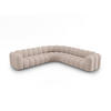 ECKSOFA symmetrisch modular Lupine aus Chenille-Stoff beige 5 Sitzplätze - Beige, Textil (309/309cm) - Micadoni
