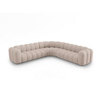 ECKSOFA symmetrisch modular Lupine aus Chenille-Stoff beige 5 Sitzplätze - Beige, Textil (309/309cm) - Micadoni