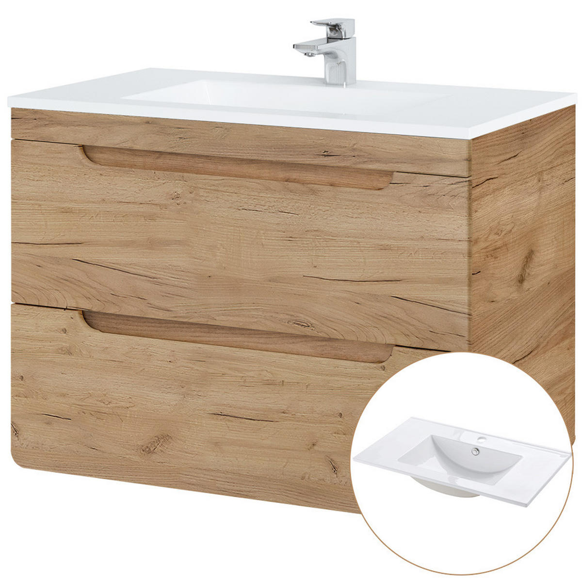 WASCHTISCH Luton-56 - Braun, Holzwerkstoff (81/61/46cm) - Lomado
