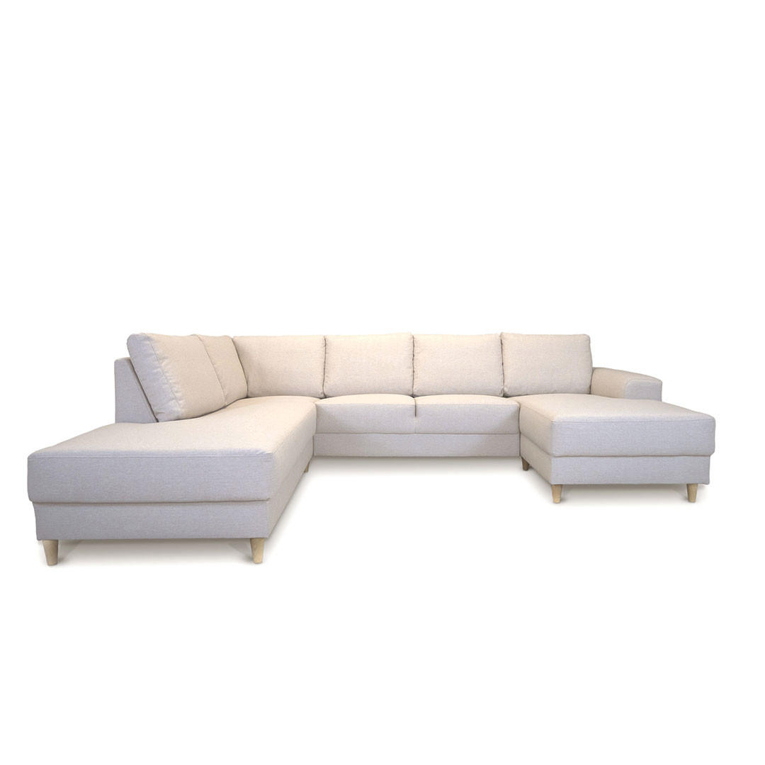 WOHNLANDSCHAFT hell beige - Beige, Textil (288/82/225cm) - ebuy24