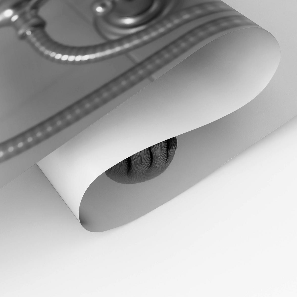 POSTER Badezimmer WC Mops Badewanne Zeitung Abstraktion 30x40cm - Schwarz/Weiß, Papier (30/40/1cm) - Muralo