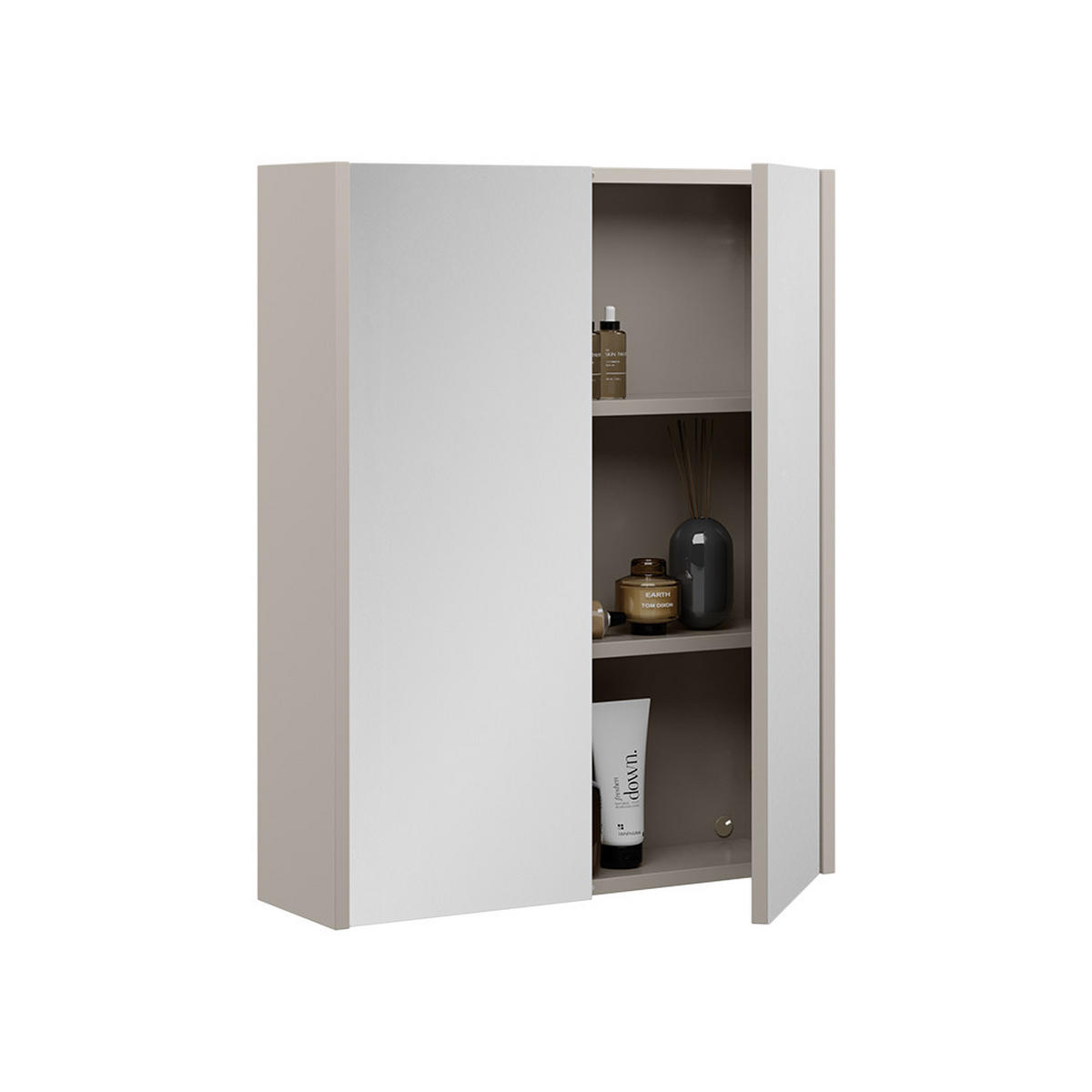 SPIEGELSCHRANK Ruford Cashmere 60 x 75.8 cm mit 3 geschlossenen Fächern - Kaschmir, Holzwerkstoff (60/75.8/18cm) - Vicco