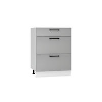 UNTERSCHRANK D60S3 - Morvex - 3 Schubladen für effiziente Organisation - Grau, Holz/Metall (60/82/52.4cm) - ROYAL24_MARKT