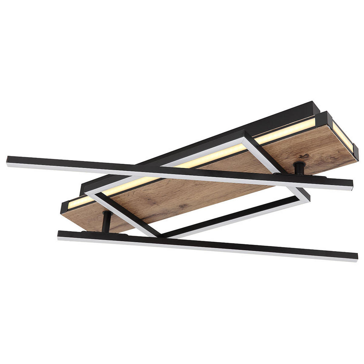 LED DECKENLEUCHTE Colli Messing Holzoptik - Messingfarben, Metall (120/20/11.5cm) - Globo Lighting