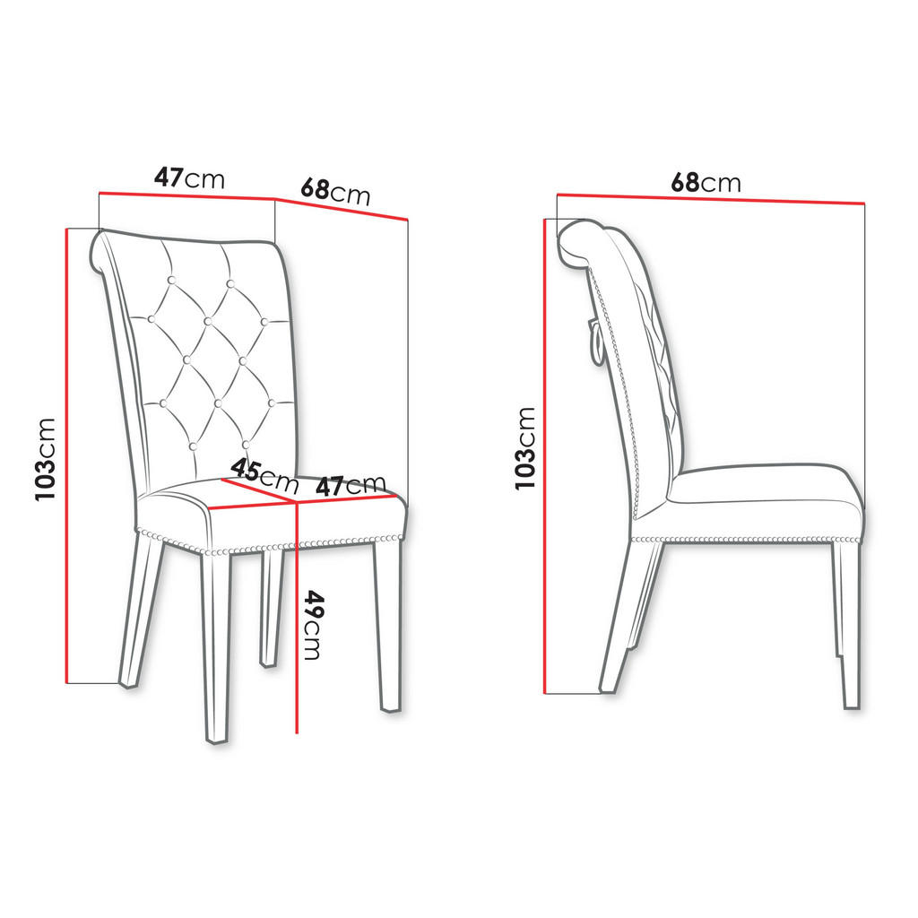 Thumbnail - Mirjan24 Polsterstuhl, Dunkelgrau, Schwarz, Textil, 1-Sitzer, 47x103x68 cm, Esszimmer, Stühle, Esszimmerstühle, Vierfußs...