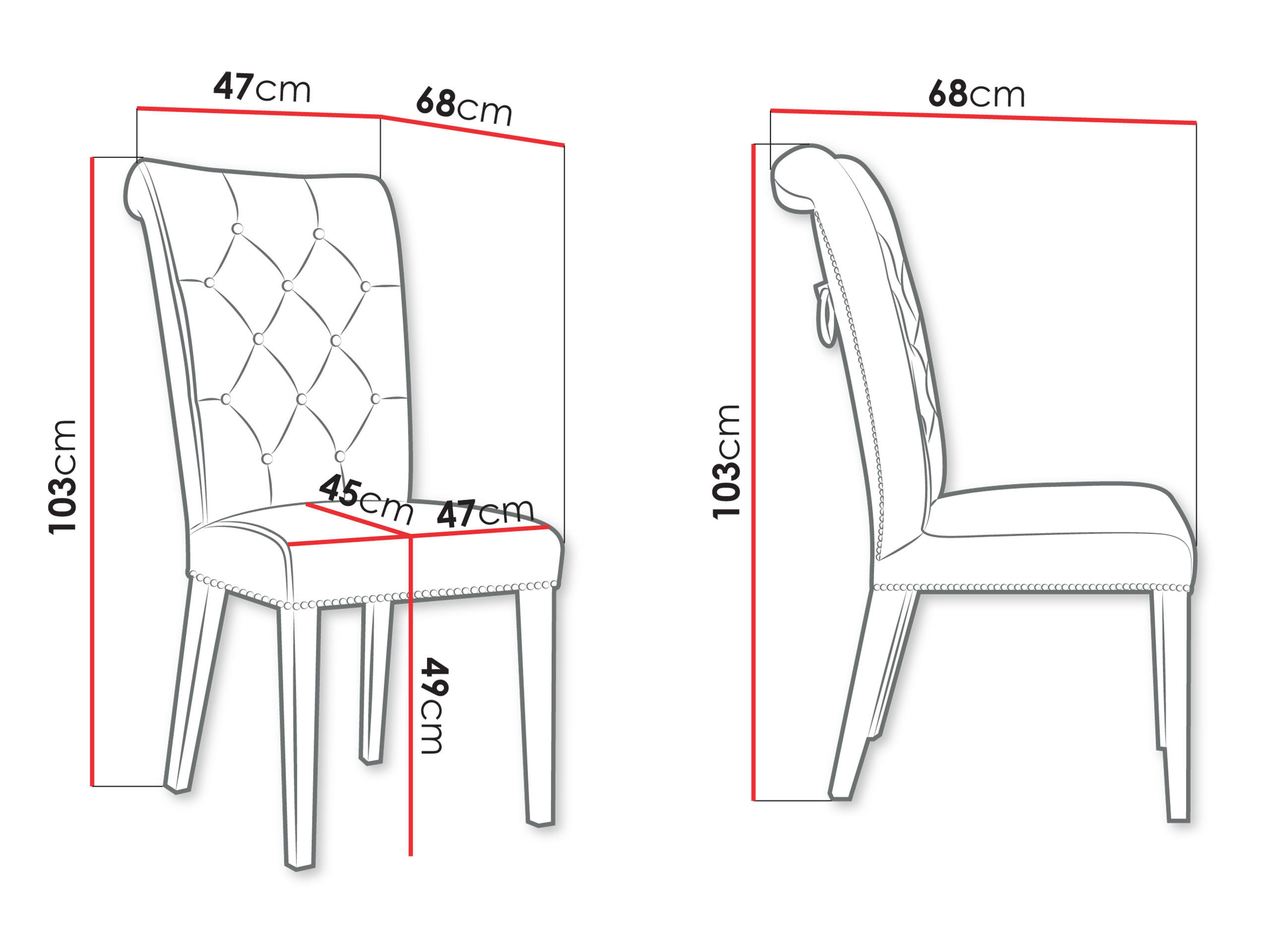 Thumbnail - Mirjan24 Polsterstuhl, Grau, Schwarz, Textil, 1-Sitzer, 47x103x68 cm, Esszimmer, Stühle, Esszimmerstühle, Vierfußstühle