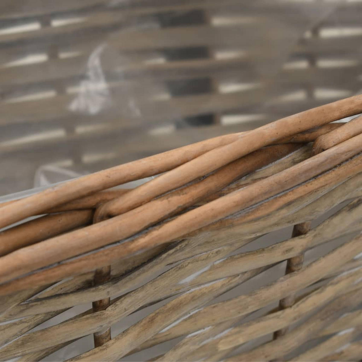 BALKON-BLUMENTÖPFE 2er Set Weide Mit Pe-Auskleidung 40 Cm - Braun, Naturmaterialen (16/13/40cm) - vidaXL