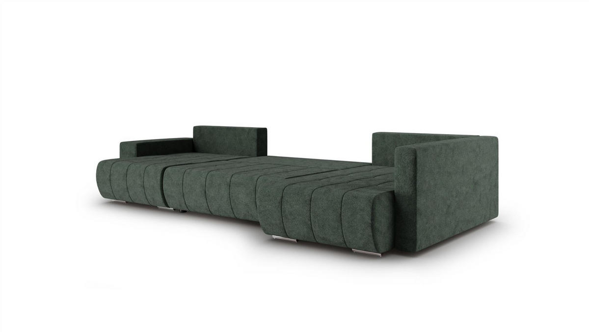 WOHNLANDSCHAFT Armanda - Grün, Holzwerkstoff/Textil (185/83/392cm) - Fun Möbel