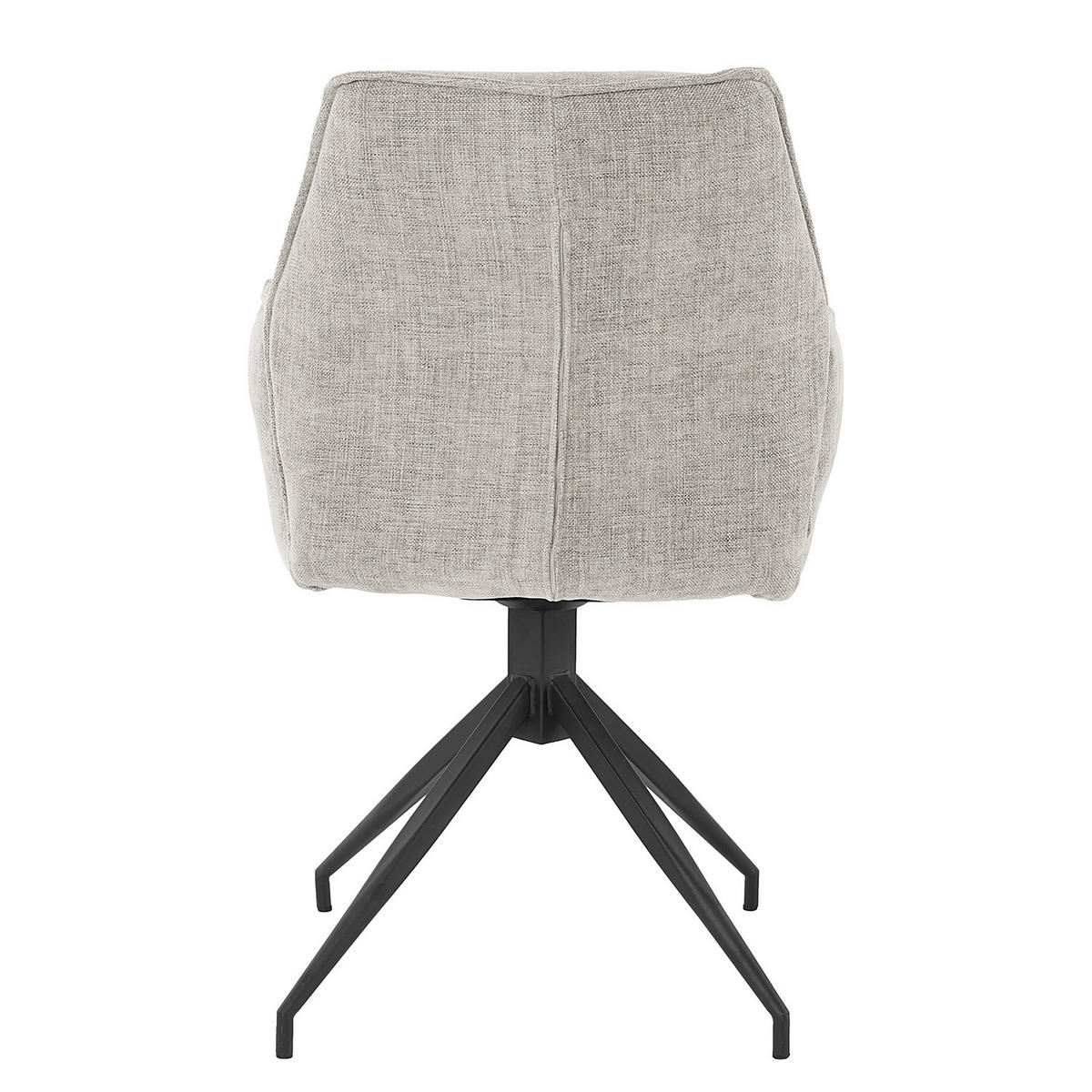 DREHBARER ARMLEHNENSTUHL - Hellgrau, Textil/Metall (58/90/60cm) - home24