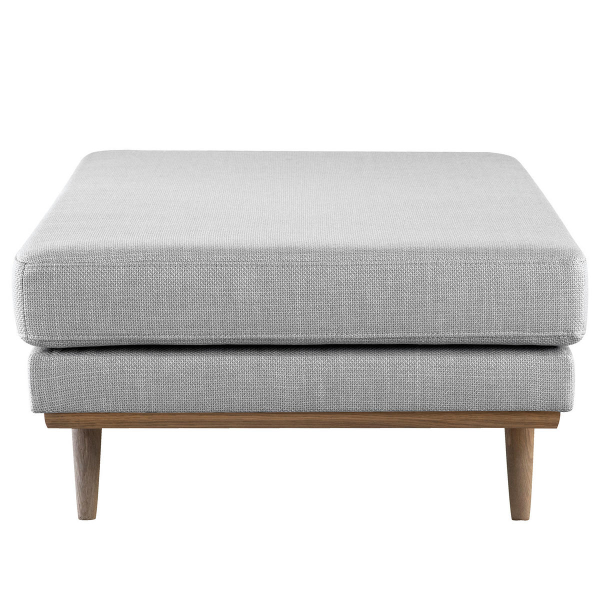 HOCKERBANK - Eichefarben/Hellgrau, Eichenholz/Textil (180/43/81cm) - home24