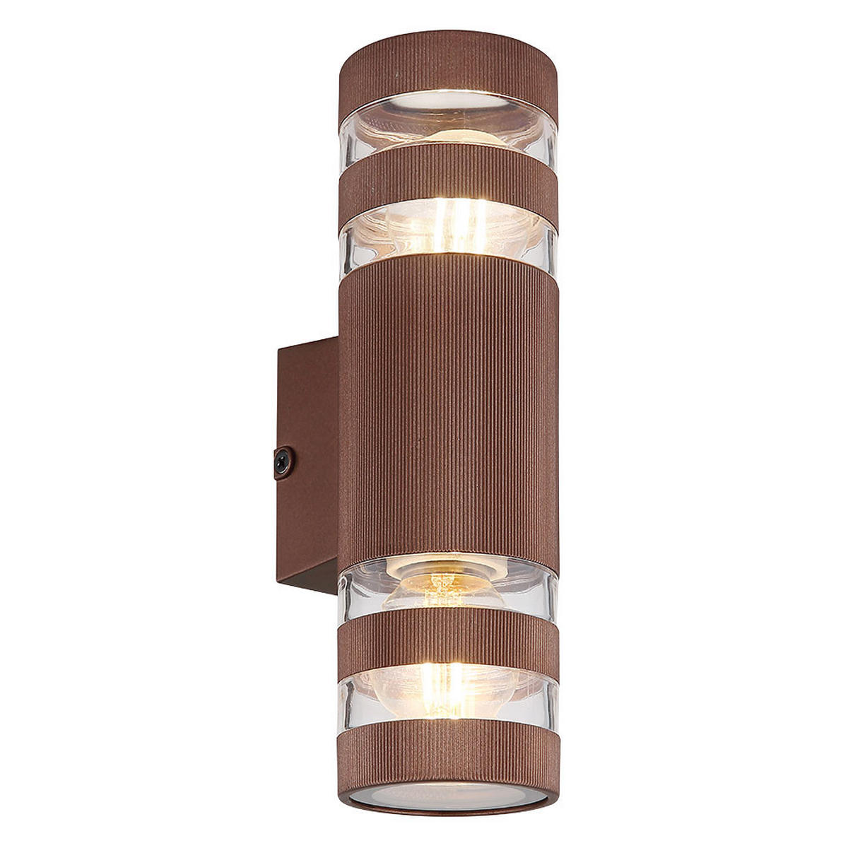 WANDLEUCHTE Glas Bronze 2 flammig - Bronzefarben, Glas (6.5/22/6.5cm) - Globo Lighting