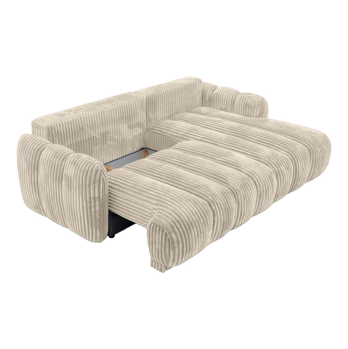 ECKSOFA CAMILO mit Schlaffunktion, Creme - Creme, Textil (220/150cm) - Fedve