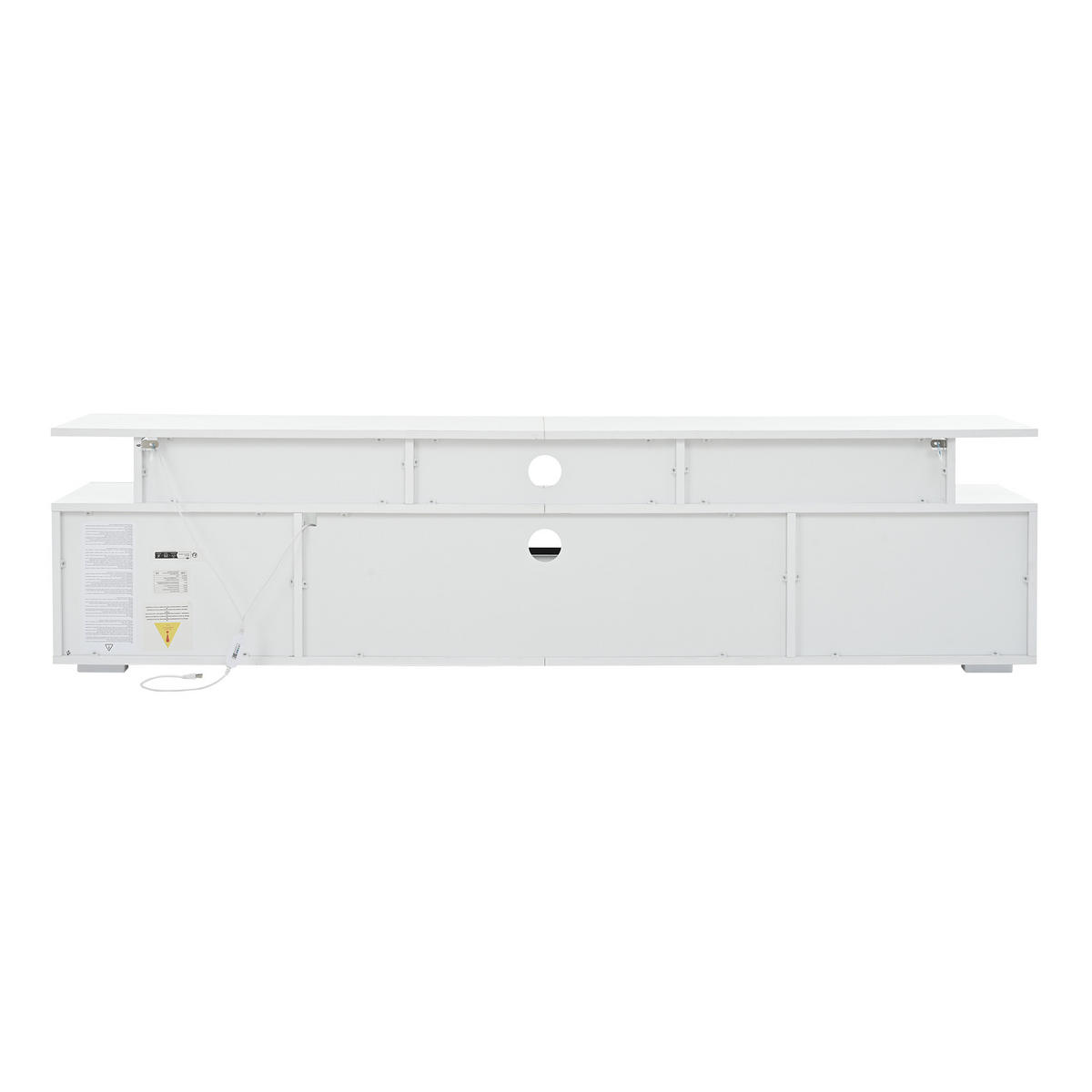 LOWBOARD DE-40367 2 Schränke und 1 Schublade mit LED Weiß - Weiß, Holzwerkstoff (180/45/38cm) - ComfortXL
