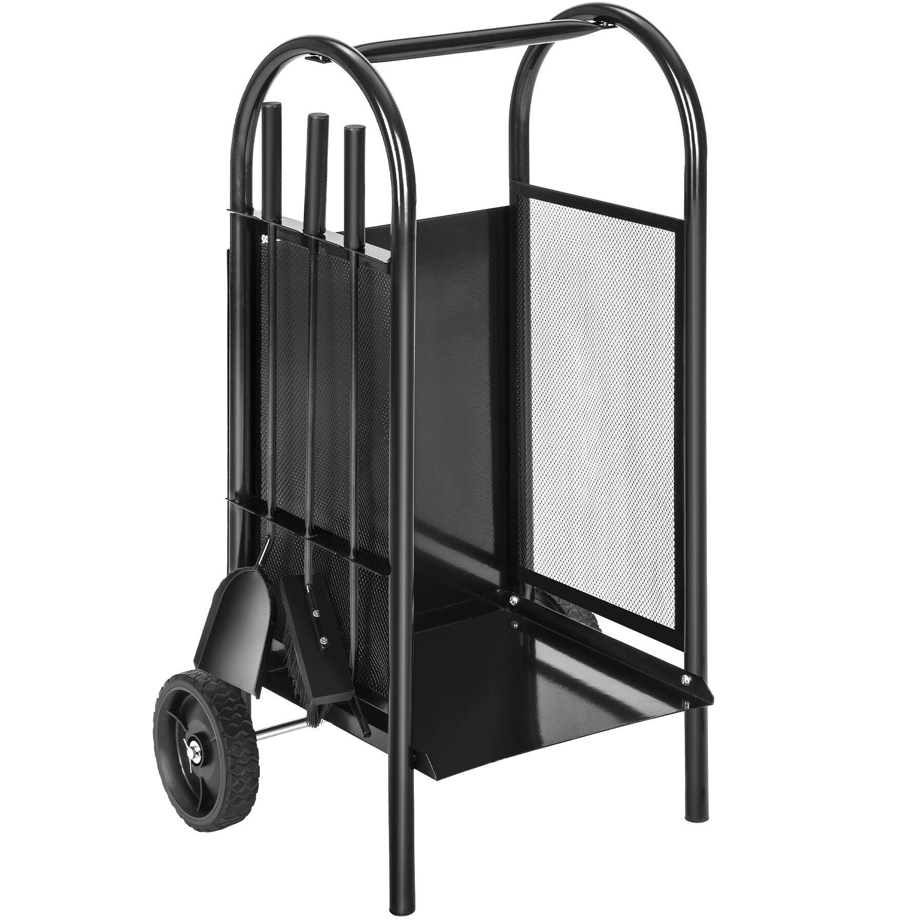 HOLZWAGEN ,42,5 x 38 x 80,5 cm,schwarz - Schwarz, Metall (38/80.5/42.5cm) - tectake